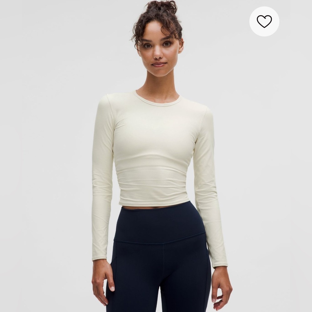 LULULEMON All It Takes long sleeve ribbed in color bone. Size 6.